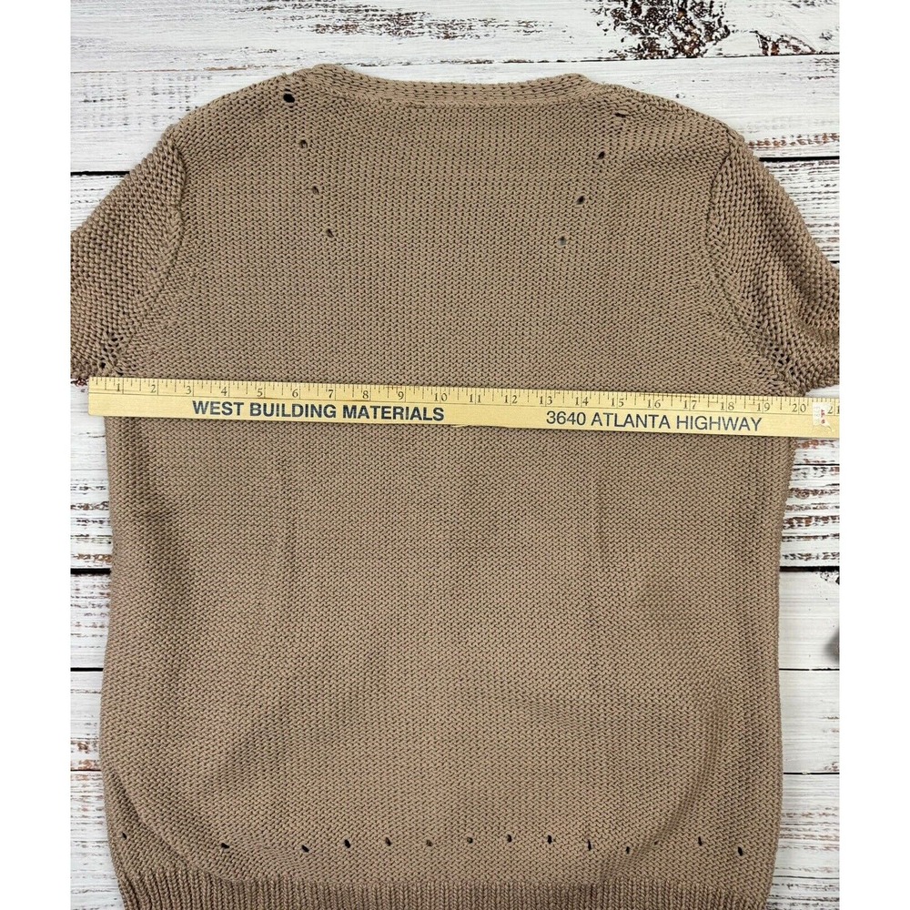 T by Alexander Wang Brown Button‎ Down Knit Sweater Cardigan V-Neck Cotton Sz S - Picture 6 of 6
